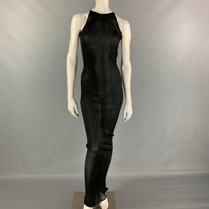 GIVENCHY Fall '21 Size One Size Black Ribbed Silk Maxi Dress