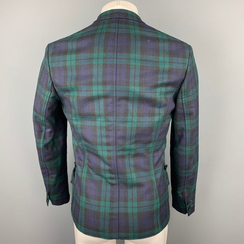 PAUL SMITH Size S Blackwatch Plaid Wool Notch Lapel Jacket