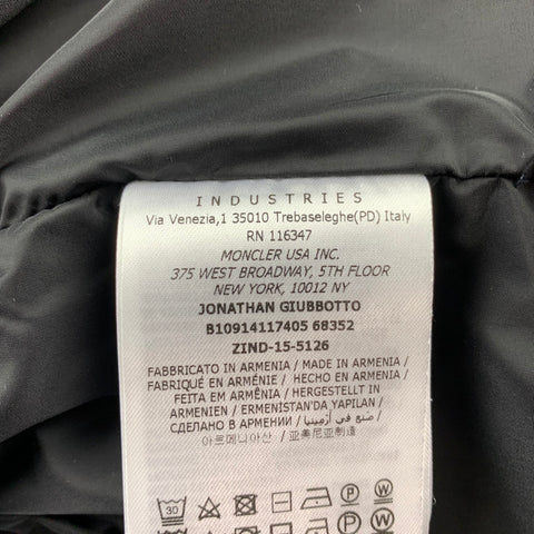 MONCLER Size L Black Polyamide Hooded Jacket