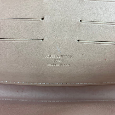LOUIS VUITTON Vernis Sunset Blvd Beige Embossed Patent Leather Clutch