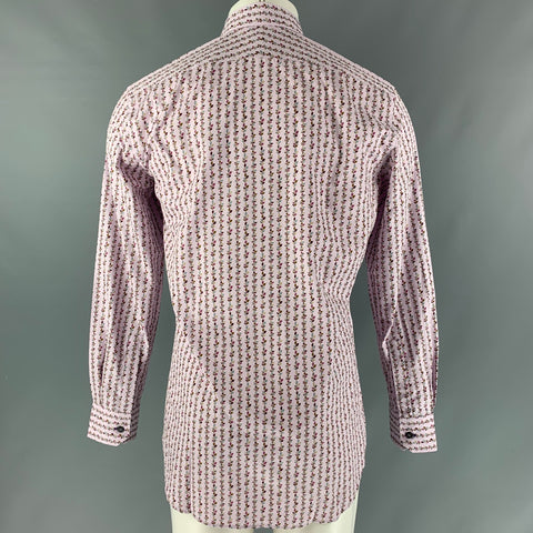 PAUL SMITH Size M Lavender &  Purple Print Cotton Button Up Long Sleeve Shirt