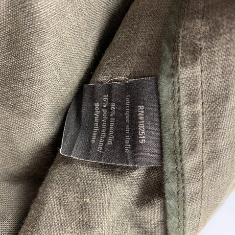 JOHN VARVATOS Size 40 Olive Linen Blend Belted Trenchcoat