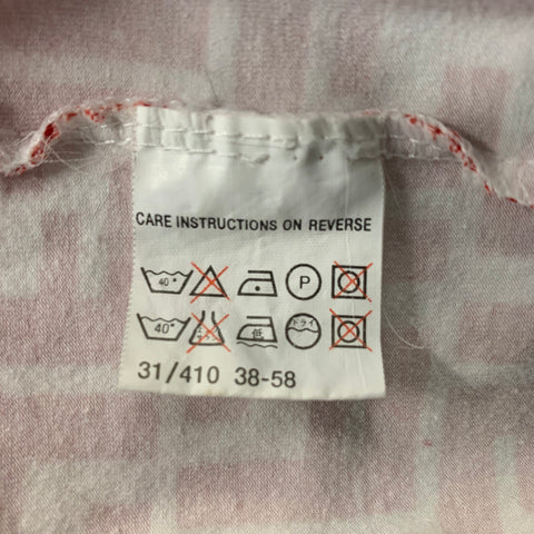 FENDI Size S Red & White Zucca Logo V- Neck T-Shirt