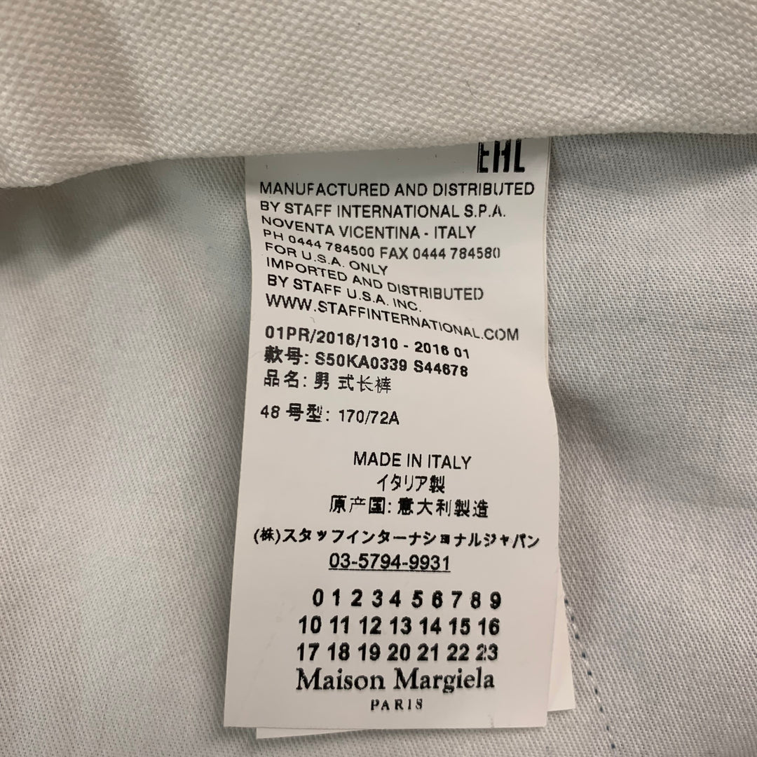 MAISON MARGIELA Size 32 Teal Wool Distressed Dress Pants