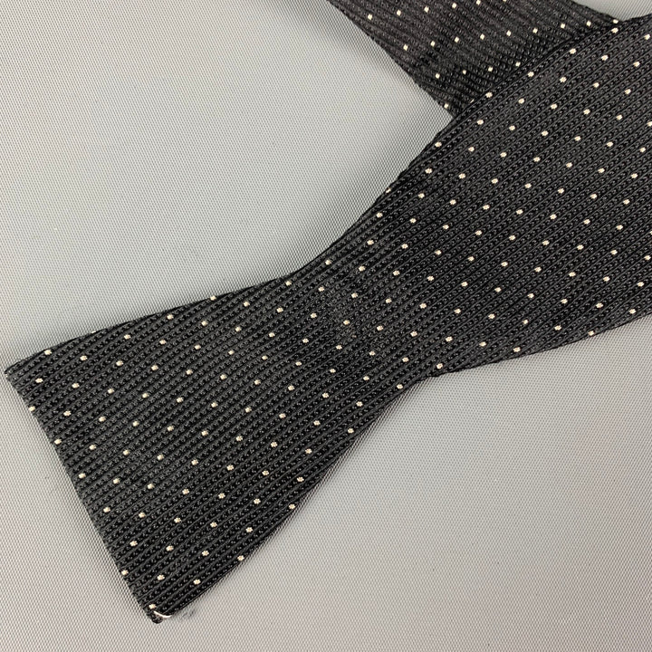 PENGUIN Black White Polka Dot Silk Bow Tie