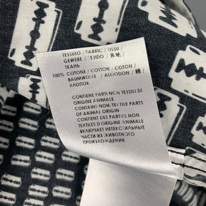 MCQ by ALEXANDER MCQUEEN Size L Black White Cotton Long Sleeve Shirt