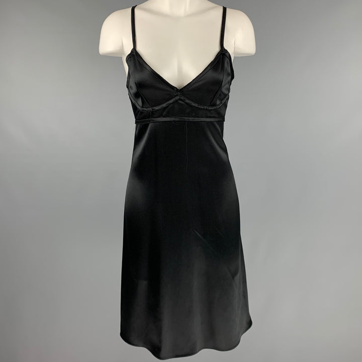 AREA Size 4 Black Spaghetti Straps Dress