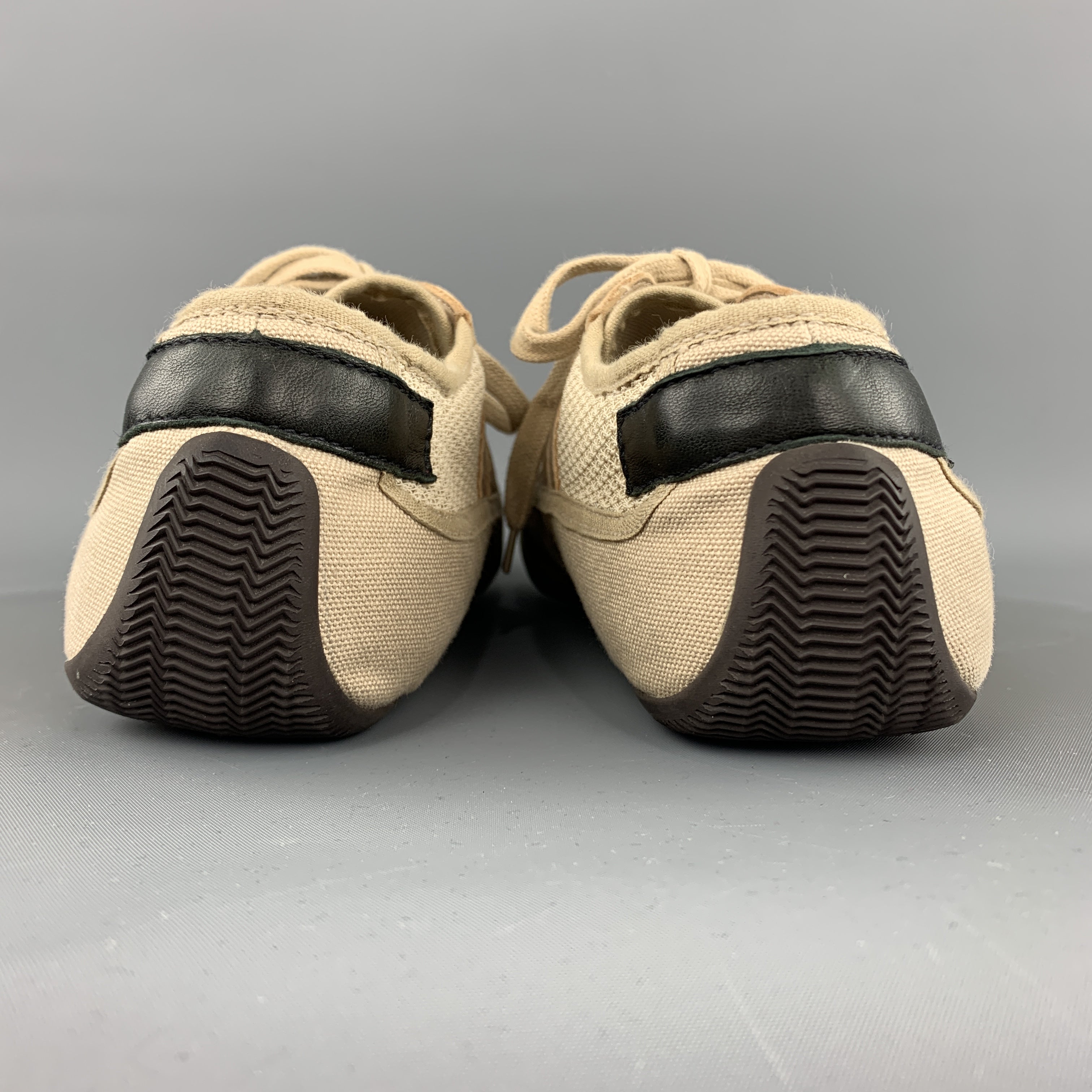 HELMUT LANG Size 11.5 Khaki Suede & Mesh Trainer Sneakers – Sui