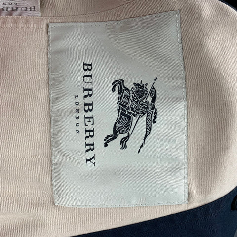 BURBERRY LONDON Size M Navy Cotton / Polyurethane Double Breasted Coat