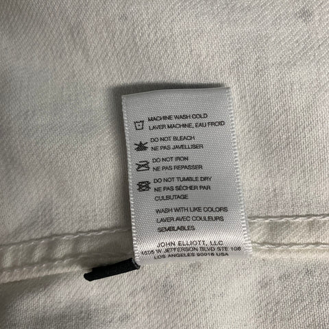 JOHN ELLIOTT Chest Size L Size L Grey White Painted Cotton Trucker Jacket