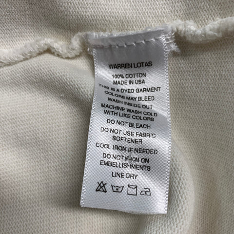WARREN LOTAS Size XL Beige Graphic Cotton Crew-Neck T-shirt