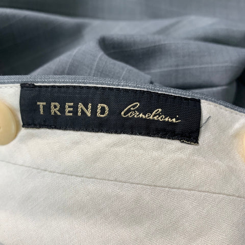 CORNELIANI Size 40 Grey Cream Pinstripe Virgin Wool Single Breasted Suit