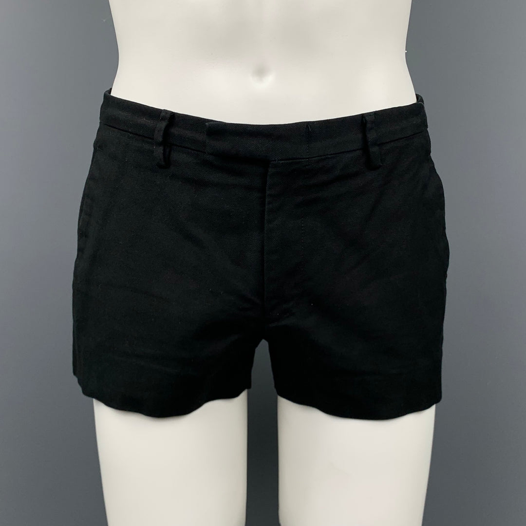 GUCCI Size 32 Black Cotton Zip Fly Shorts