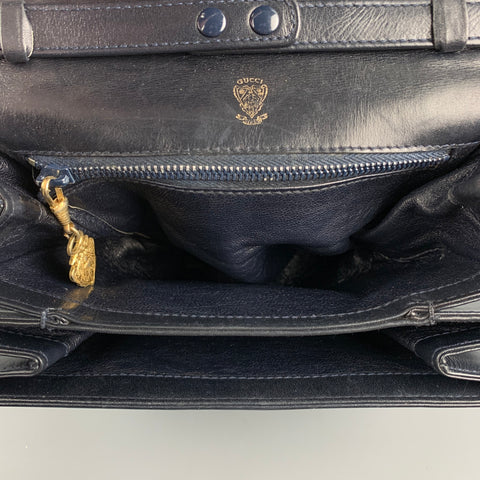 Vintage GUCCI Black Leather Shoulder Handbag