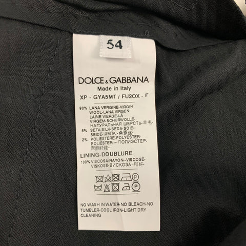 DOLCE & GABBANA Size 34 Navy Black Wool Blend Tuxedo Dress Pants