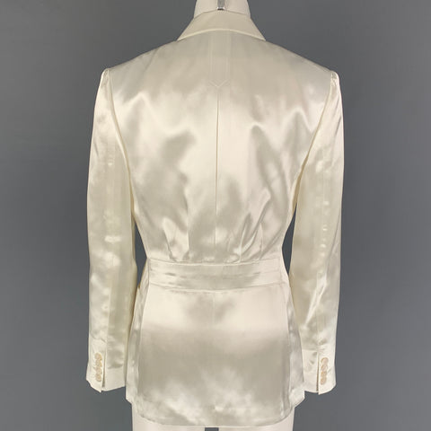 Collection RALPH LAUREN Taille 6 Blazer en acétate et viscose crème