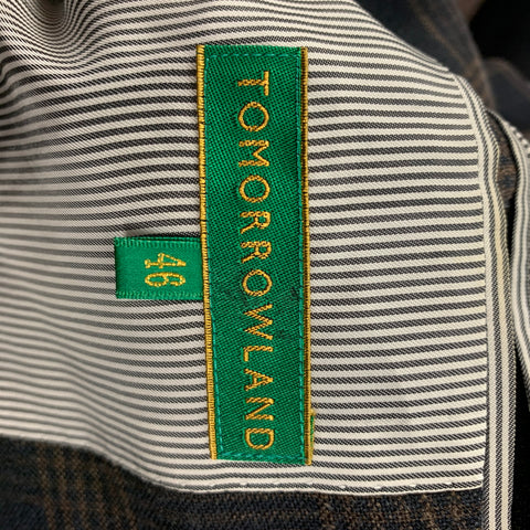 TOMORROWLAND Size 36 Black Gold Plaid Single Breasted Sport Coat
