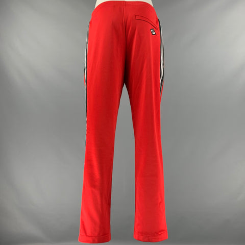 BURBERRY Talla 10 Pantalones casuales de algodón poliéster blanco rojo
