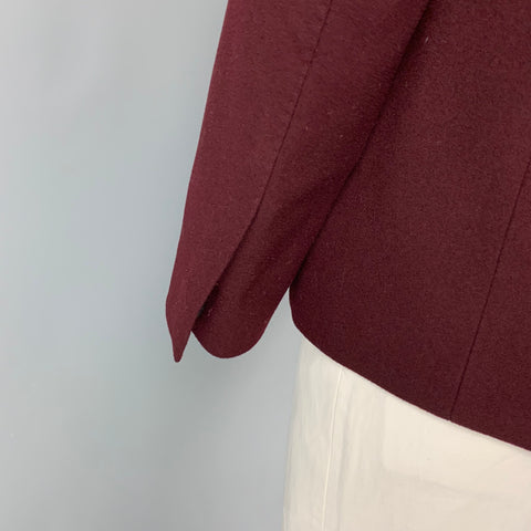 CoSTUME NATIONAL Size 42 Burgundy Wool Notch Lapel Sport Coat