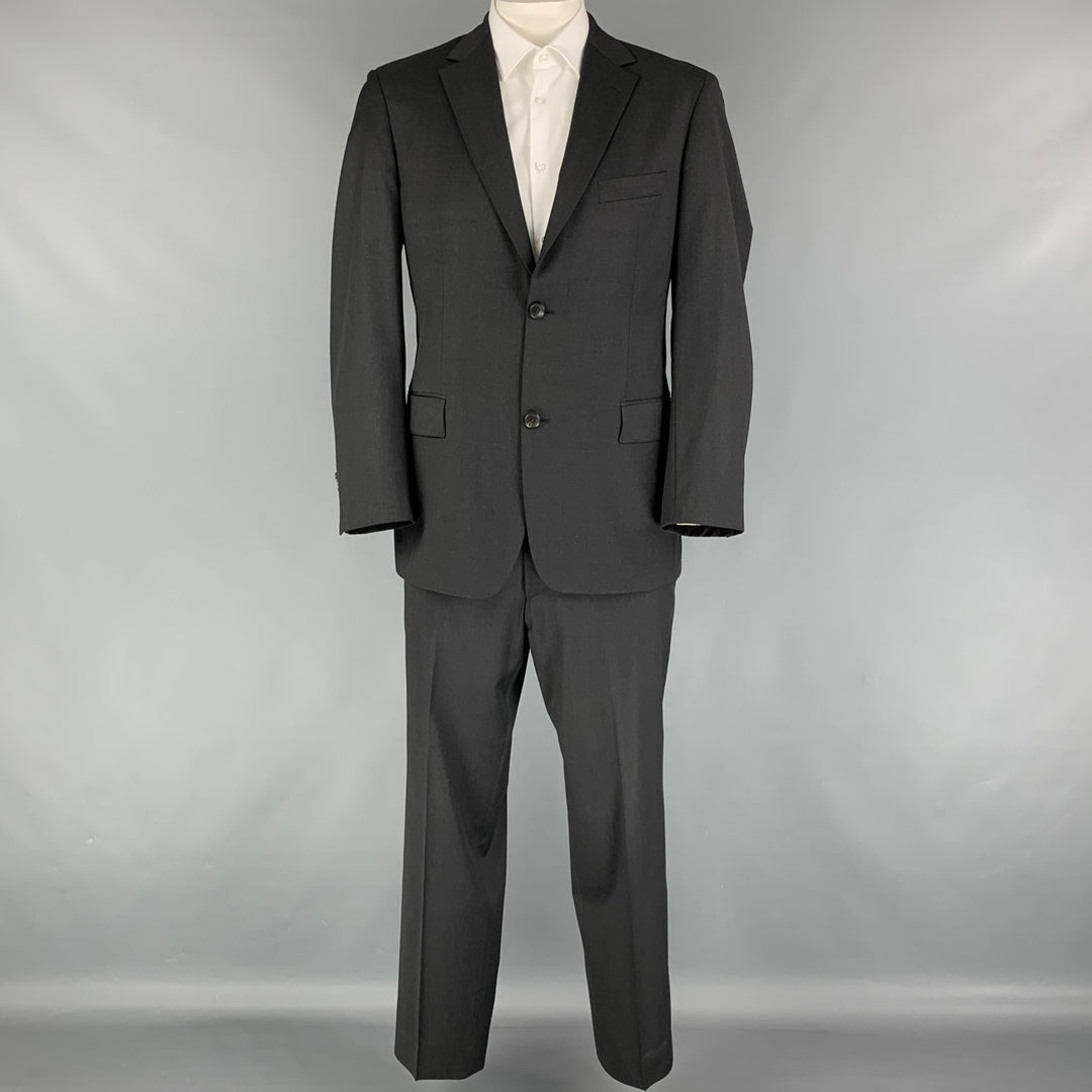 BOSS by HUGO BOSS Size 40 Grey Virgin Wool Notch Lapel Suit – Sui