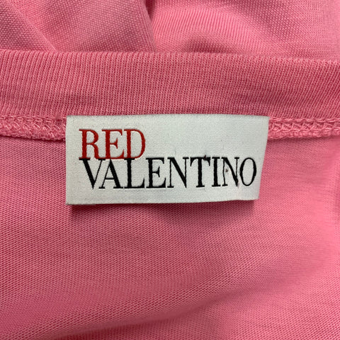 RED VALENTINO Size XS Pink Graphic Cotton Crew-Neck T-shirt