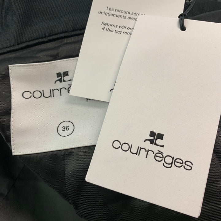 COURREGES Size 4 Black Polyester Blend Cropped Jacket