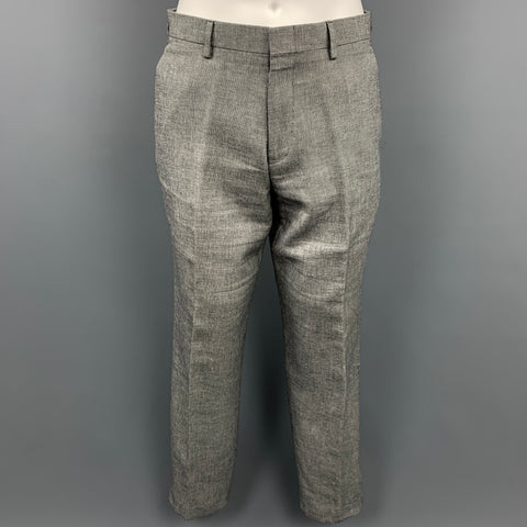 J. CREW Ludlow Size 38 Regular Grey Nailhead Linen / Cotton Notch Lapel Suit