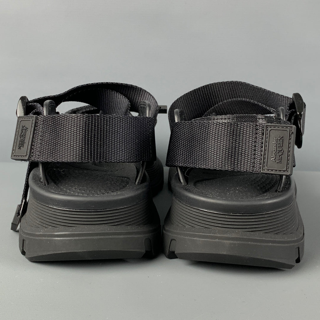 ALEXANDER MCQUEEN Size 9.5 Black Straps Sandals