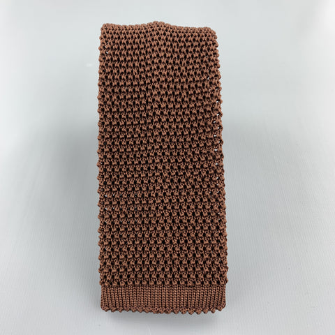 BUDD Warm Brown Silk Textured Knit Tie