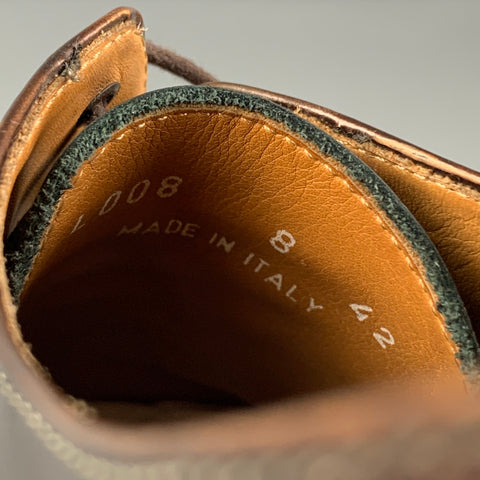 PAUL SMITH Zapatos con cordones y punta de ala de cuero metalizado color cobre Talla 9