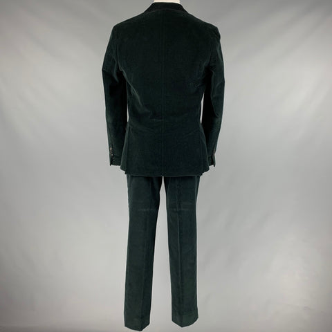 MARC JACOBS Size 40 Black Corduroy Cotton Notch Lapel Suit