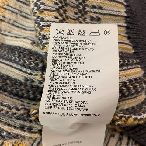 MAISON MARTIN MARGIELA Size S Grey Yellow Plaid Wool Cotton Oversized Cardigan