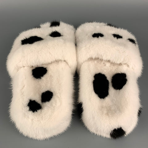 ZIZI DONAHOE Talla 8 Blanco Negro Saga Mink Penélope Slides2