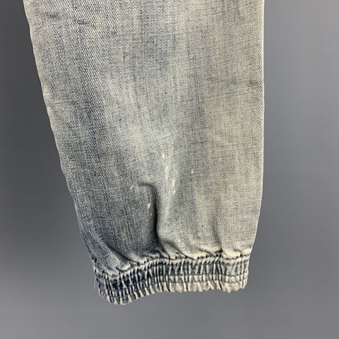 AGNES B. SPORT Size 26 Indigo Acid Wash Denim Elastic Waistband Jeans