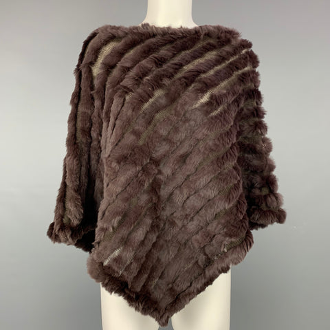 BCBG Max Azria Poncho en laine tricotée marron taille unique/acrylique