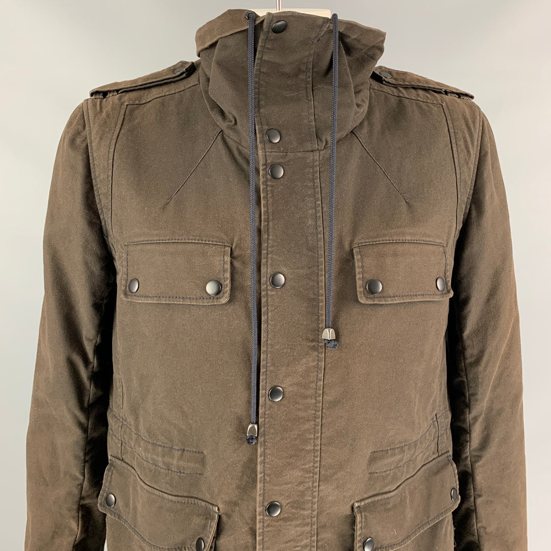 3.1 PHILLIP LIM Size L Brown Cotton Utility Coat