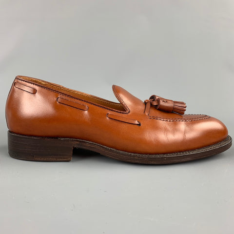 ALDEN Size 7 Burnished Tan Calf Leather Tassels Moccasins 662 Loafers