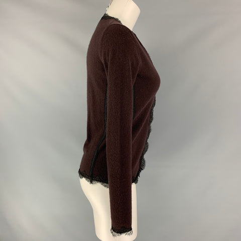 TSE Size S Brown Black Cashmere Cardigan