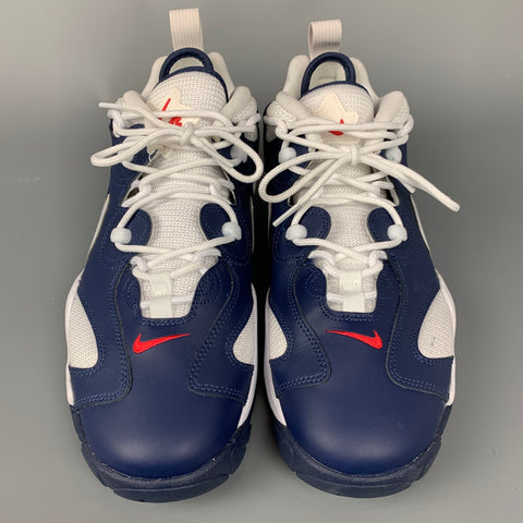 NIKE Air Barrage Size 10.5 Blue & White Mesh Leather Sneakers