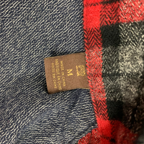 SCOTCH AND SODA Size M Red Grey Plaid Cotton Button Up Long Sleeve Shirt