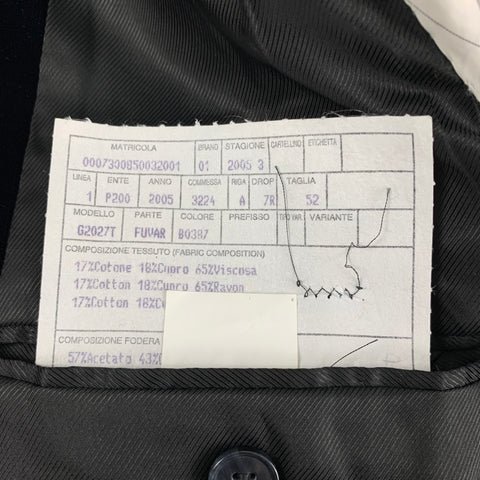 DOLCE & GABBANA Size 42 Navy Black Velvet Cotton Blend Sport Coat