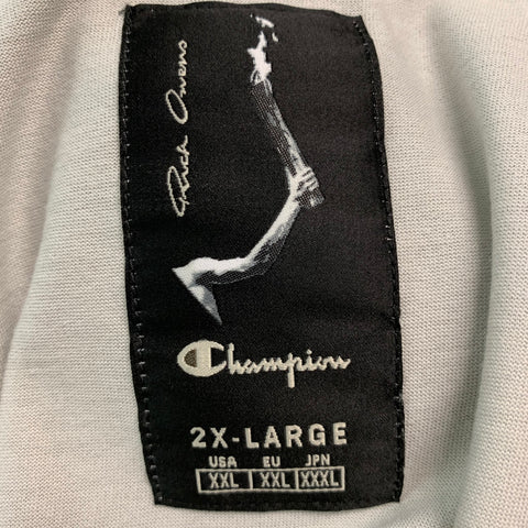 RICK OWENS x CHAMPION Size XXL Grey Embroidery Cotton Snaps Tank Top Bodysuit