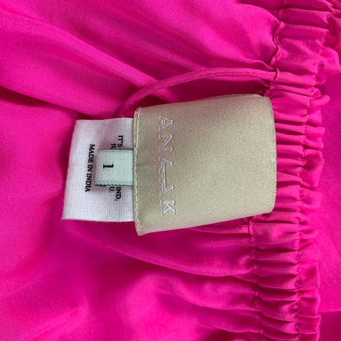 ANAAK Size S Pink Silk Belted Maxi Dress