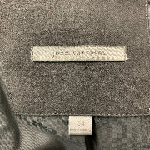 JOHN VARVATOS Taille 38 Manteau de sport à revers en laine unie noire