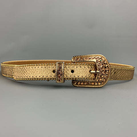 CACHE Taille Taille M Ceinture Strass Cuir Or Embossé