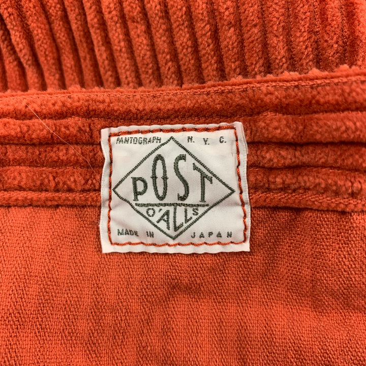 POST O'ALLS x BATTENWEAR Size L Orange Corduroy Cotton Hooded Coat