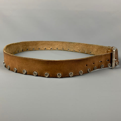 VINTAGE Taille M Ceinture en cuir vieilli marron