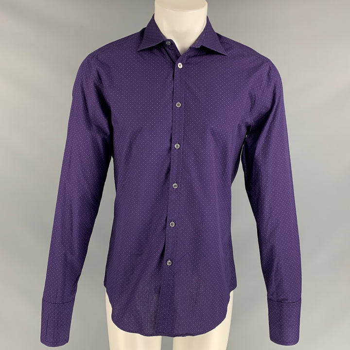 PAUL SMITH Size S Purple Dots Cotton Button Up Long Sleeve Shirt