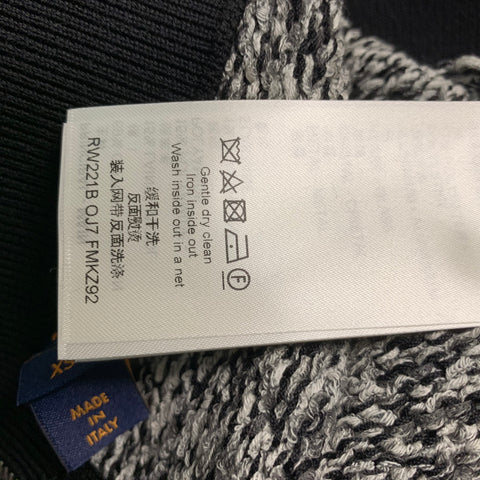 LOUIS VUITTON Size XS Black, White and Grey Cotton Blend Pencil Skirt