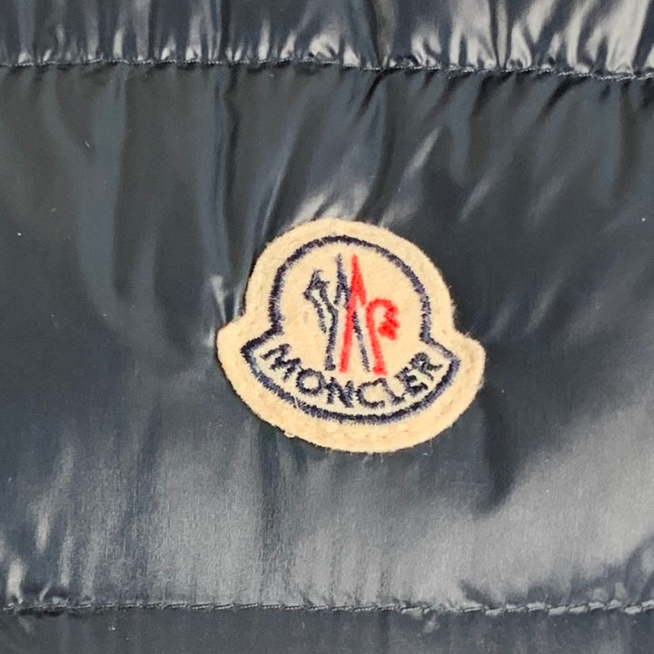 MONCLER Size L Navy Quilted Nylon Zip Up Vest